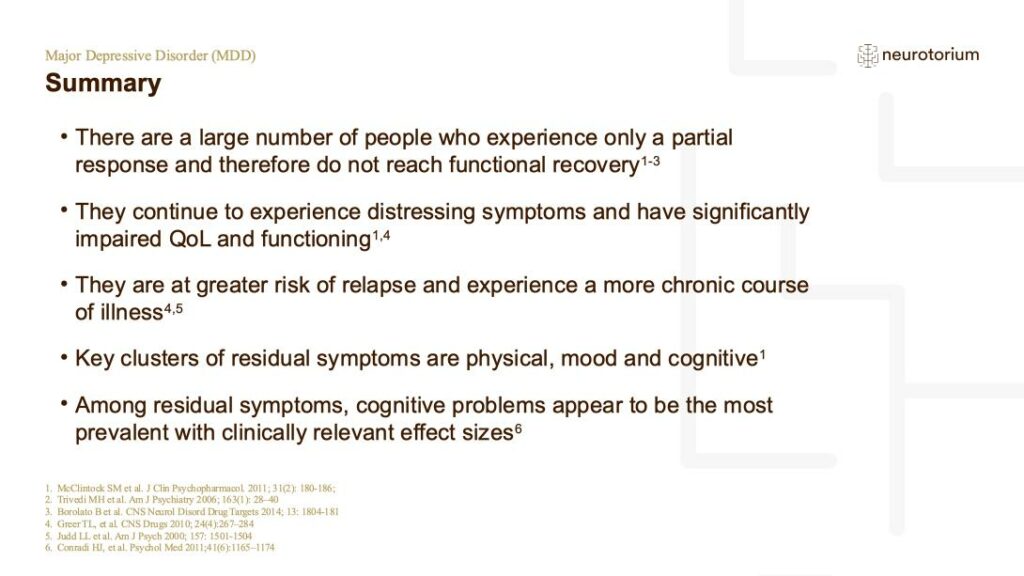 Major Depressive Disorder - Course Natural History and Prognosis - slide 30